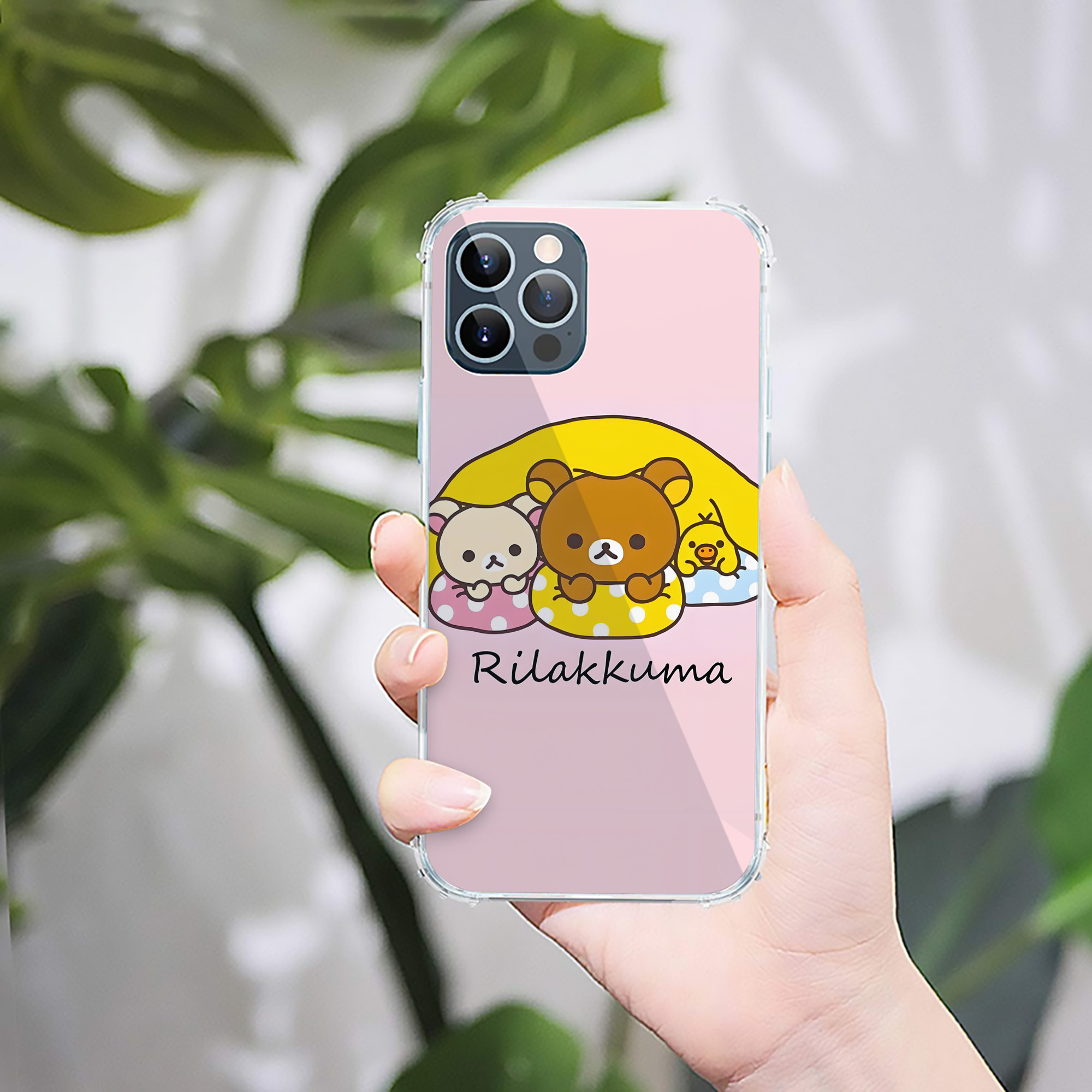 （画像用） リラックマ リラックマ キイロイトリ Rilakkuma Korilakkuma Kiiroitori 【iPhone 12シリーズ対応】透明スマホケース（クリアソフトケース）